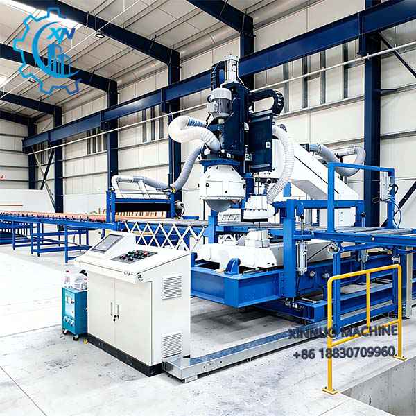 The cutting system is used to cut finished sandwich panels to the required lengths specified by the customer.