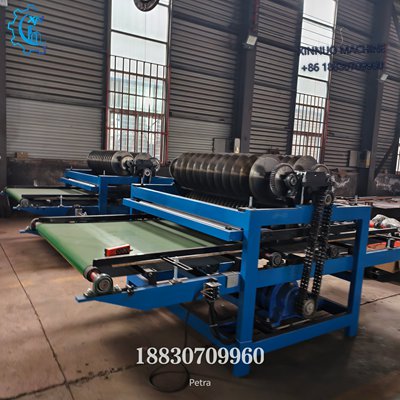 XINNUO rock wool slitting machine for accurate longitudinal cutting of rock wool boards in sandwich panel lines.